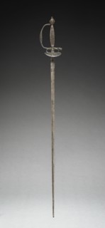 Child's Sword, c 1780. France, Paris, 18th century. Stainless steel, silver and brass wire inlay;