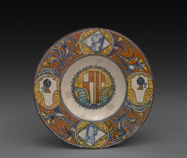 Plate, 1500s. Italy, 16th century. Tin-glazed earthenware (maiolica); diameter: 24.8 x 3.5 cm (9