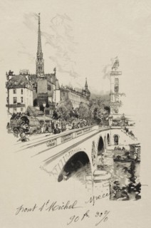 Le Pont St. Michel. Auguste Louis Lepère (French, 1849-1918). Wood engraving