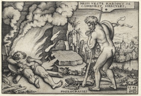 The Labors of Hercules: Hercules on his Pyre, 1548. Hans Sebald Beham (German, 1500-1550).