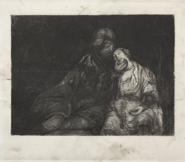 Two Figures, 1800s. After Rembrandt van Rijn (Dutch, 1606-1669). Etching