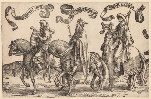 The Twelve Kings of Israel:  David, Solomon, Rehoboam, 1515-1517. Lucas van Leyden (Dutch,