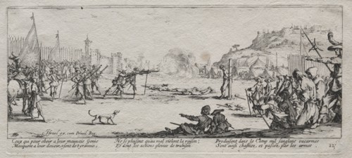The Large Miseries of War:  The Firing Squad, 1633. Jacques Callot (French, 1592-1635). Etching