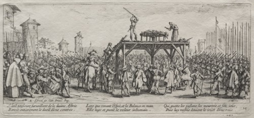 The Large Miseries of War:  Execution on the Wheel, 1633. Jacques Callot (French, 1592-1635).