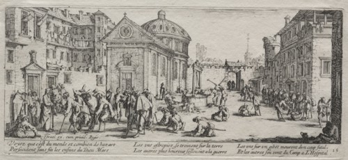The Large Miseries of War:  The Hospital, 1633. Jacques Callot (French, 1592-1635). Etching