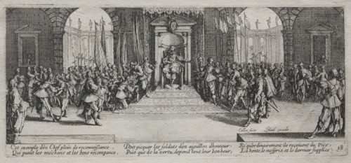 The Large Miseries of War:  Distribution of Recompense, 1633. Jacques Callot (French, 1592-1635).