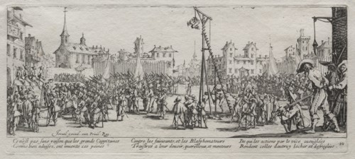 The Large Miseries of War:  The Strappado, 1633. Jacques Callot (French, 1592-1635). Etching