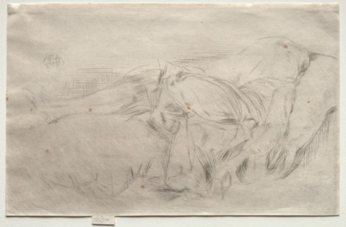 A Child on a Couch, No. 2. James McNeill Whistler (American, 1834-1903). Drypoint