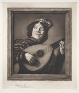 The Lute Player, 19th-20th century. Samuel Arlent-Edwards (American, 1862-1938). Mezzotint
