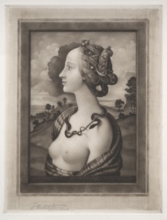 Simonetta Vespucci, 19th-20th century. Samuel Arlent-Edwards (American, 1862-1938). Mezzotint