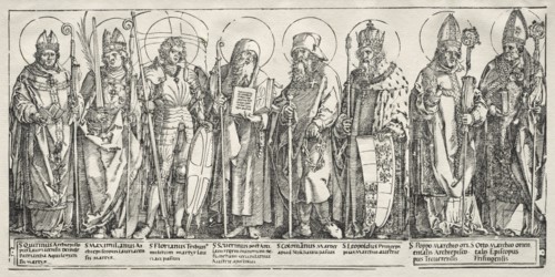 The Eight Saints of Austria, c. 1515. Albrecht Dürer (German, 1471-1528). Woodcut
