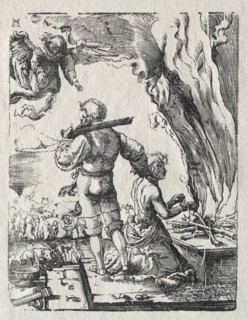 Abraham's Sacrifice, c. 1520. Albrecht Altdorfer (German, c. 1480-1538). Woodcut