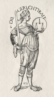 The Seven Virtues:  Justice. Hans Burgkmair (German, 1473-1531). Woodcut