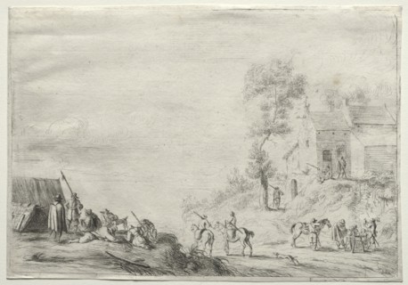 The Outpost. Robert van den Hoecke (Flemish, 1622-1668). Etching