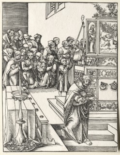 Martyrdom of St. John. Lucas Cranach (German, 1472-1553). Woodcut