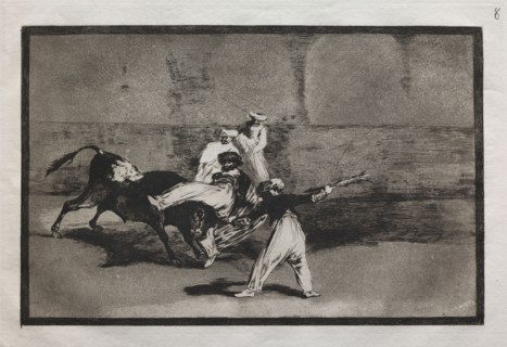 Bullfights:  A Moor Caught by a Bull in the Ring, 1876. Francisco de Goya (Spanish, 1746-1828).