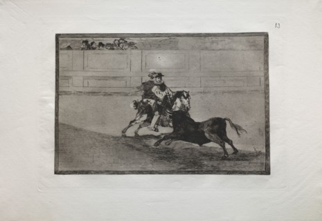 Bullfights:  A Spanish Mounted Knight in the Ring Breaking Short Spears Without the Help of