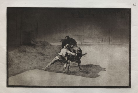 Bullfights:  The Famous Martincho Places the Banderillas Playing the Bull with the Movement of his