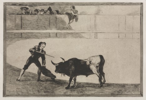 Bullfights:  Pedro Romeo Killing the Halted Bull, 1876. Francisco de Goya (Spanish, 1746-1828).