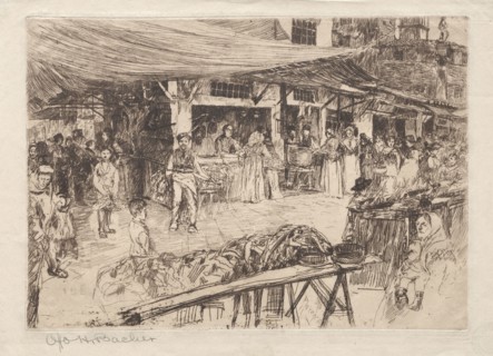 Old Market, Florence, 19th-20th century. Otto H. Bacher (American, 1856-1909). Etching