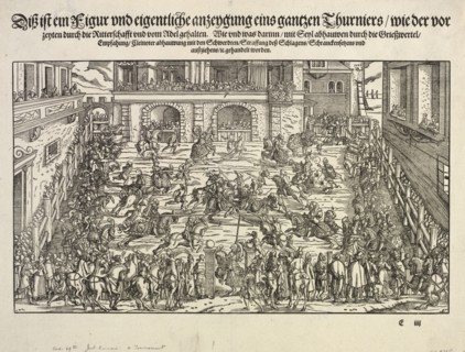 A Tournament, 1565. Josse Amman (Swiss, 1539-1591). Woodcut