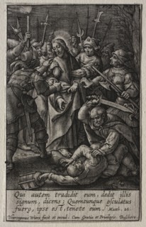 The Passion: The Betrayal of Christ. Hieronymus Wierix (Flemish, 1553-1619). Engraving