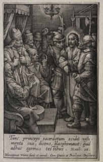 The Passion: Christ before the High Priest. Hieronymus Wierix (Flemish, 1553-1619). Engraving