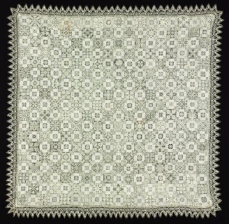 Cloth with Floral and Vegetal Patterns, 1560-1600. Italy, 16th century. Needle lace, filet/lacis