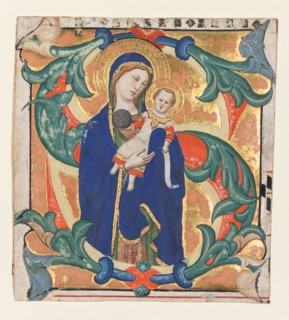 Initial S[alve sancta parens]  from a Gradual: Madonna and Child, c. 1370-1374. Don Silvestro dei