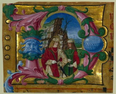 Historiated Initial (D) Excised from a Choir Book: Two Martyr Saints, c. 1500-1510. Circle of
