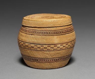 Lidded Bowl, c 1875- 1900 ?. Northwest Coast, Vancouver Island, late 19th century (?). Twined