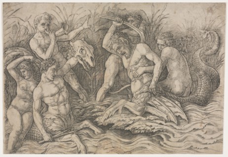 Battle of the Sea Gods - right portion, c. 1485-88. Andrea Mantegna (Italian, 1431-1506).