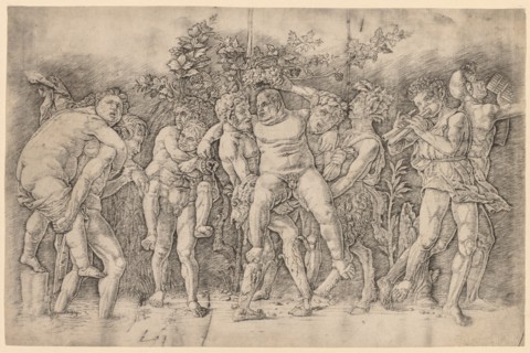 Bacchanal with Silenus. Andrea Mantegna (Italian, 1431-1506). Engraving