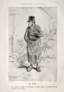 Le Lundi. Paul Gavarni (French, 1804-1866). Lithograph