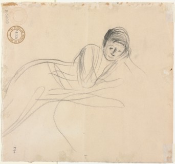 Reclining Woman, 1915. Jean Louis Forain (French, 1852-1931). Black crayon?; sheet: 19.1 x 20.5 cm