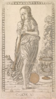 Calliope (from the Tarocchi series D:  Apollo and the Muses, #11), before 1467. Master of the