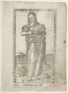 Terpsichore  (dancing and song) (from the Tarocchi series D:  Apollo and the Muses, #13), before