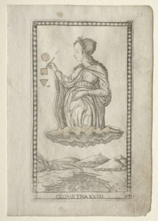 Geometry (from the Tarocchi, series C:  Liberal Arts, #24), before 1467. Master of the E-Series