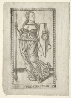Philosophy (from the Tarocchi, series C:  Liberal Arts, #28), before 1467. Master of the E-Series