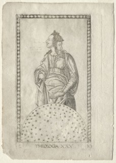 Theology (from the Tarocchi, series C:  Liberal Arts, #30), before 1467. Master of the E-Series