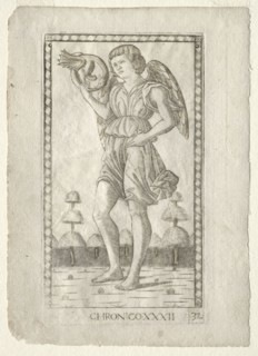 Genius of Time (from the Tarocchi, series B: Cosmic Principles & Virtues, #32), before 1467. Master