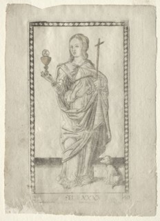 Faith (from the Tarocchi, series B: Cosmic Principles & Virtues, #40), before 1467. Master of the