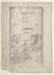 Venus (from the Tarocchi, series A:  Firmaments of the Universe, #43), before 1467. Master of the
