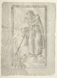 Saturn (from the Tarocchi, series A:  Firmaments of the Universe, #47), before 1467. Master of the
