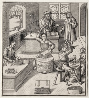 Young Maximilian in the Mint. Leonhard Beck (German, c. 1480-1542). Woodcut