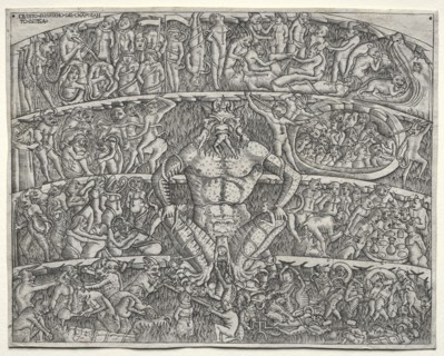 The Inferno According to Dante, after the Fresco in the Campo Santo at Pisa, 1400s. Italy, 15th