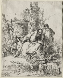 Scherzi:  seated Magician, boy and four figures, 1735-40. Giovanni Battista Tiepolo (Italian,