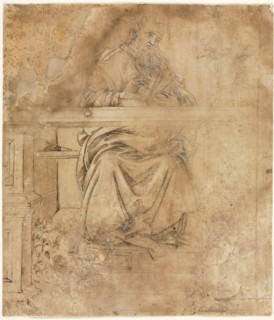 St. Jerome in His Study, c. 1490. Filippino Lippi (Italian, 1457-1504). Pen and brown ink over
