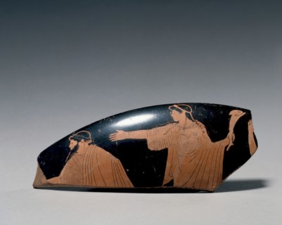 Fragment of a Kylix, 400s BC. Greece, Attic, 5th Century BC. Earthenware; overall: 14.5 cm (5 11/16