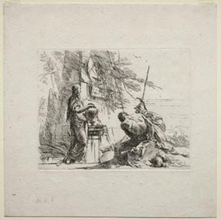 Various Caprices:  The Woman Standing with Hands on a Vase, 1785. Giovanni Battista Tiepolo